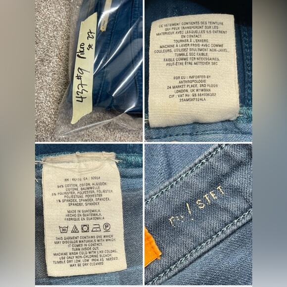 slim stet fit indigo jeans Anthropologie Pilcro and the Letterpress Jeans sz 27 - Picture 6 of 12